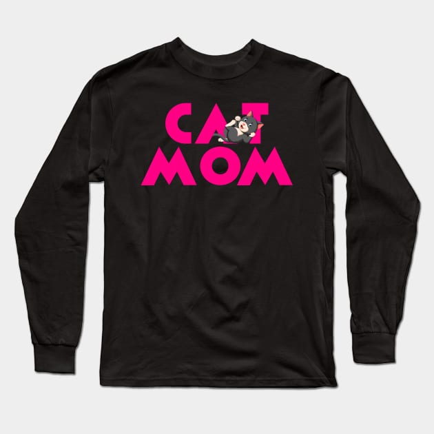 Cat Mom Long Sleeve T-Shirt by ArticaDesign